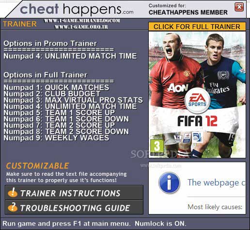 دانلود ترینر +1 بازی FIFA 12