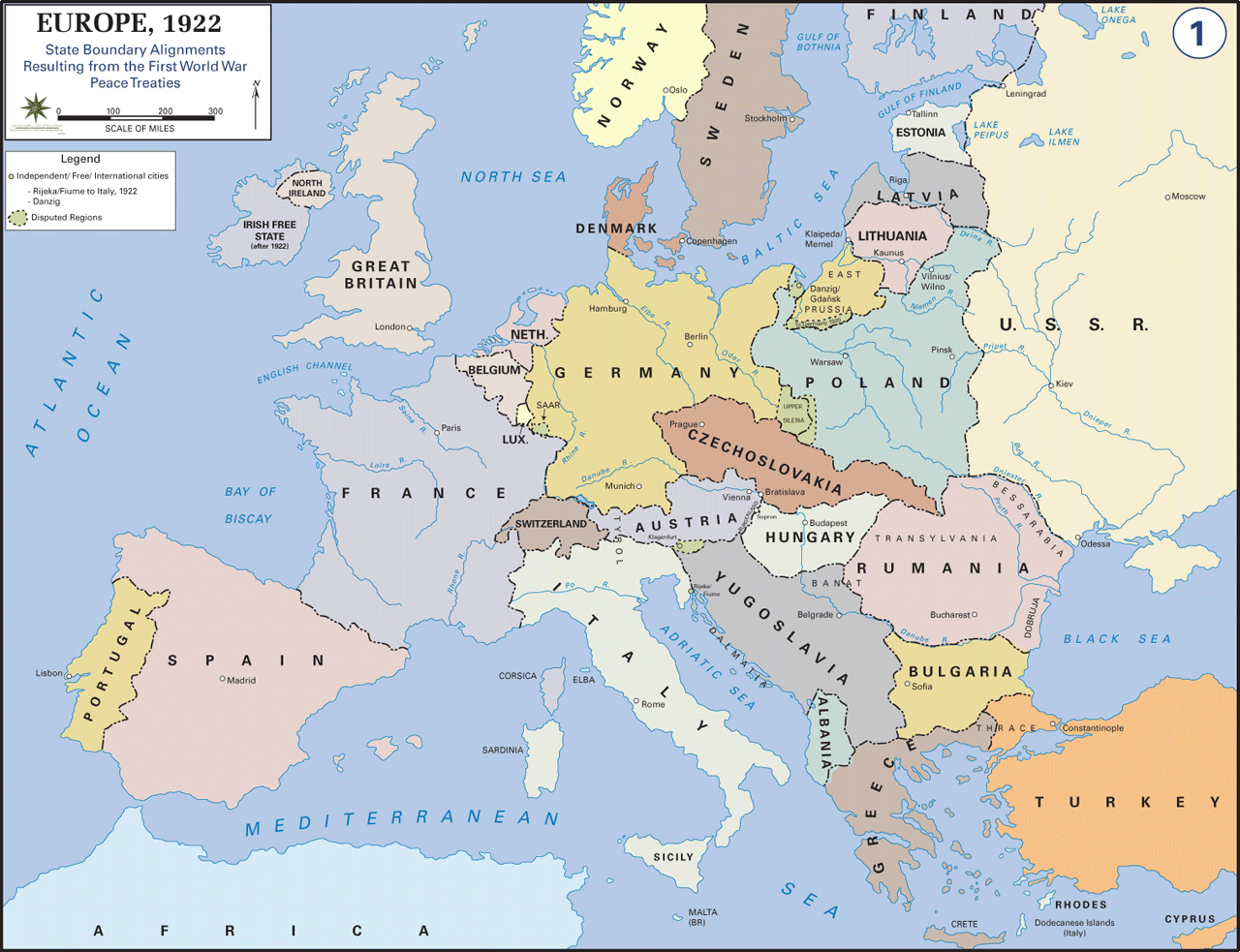 اروپا در 1922 و پس از پایان جنگ