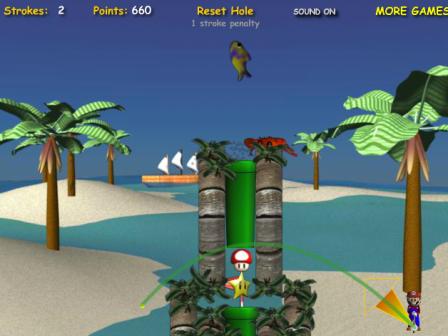 بازی آنلاین Mario beach golf