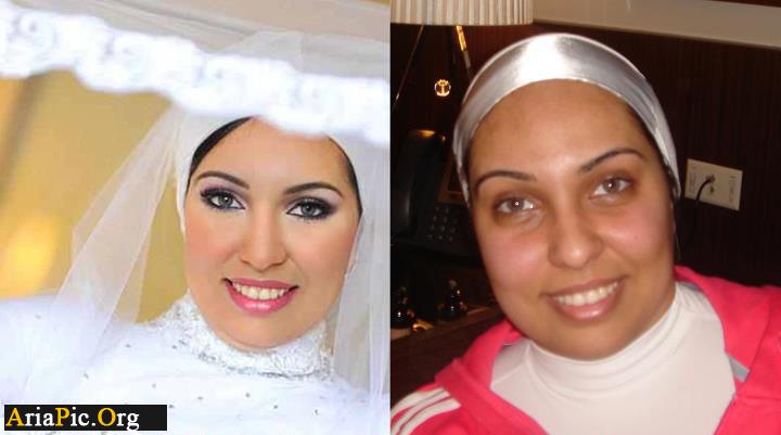 عکس های جالب قبل و بعد از آرایش عروس خانم ها 1