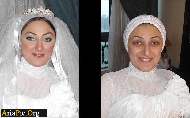 عکس های جالب قبل و بعد از آرایش عروس خانم ها 1