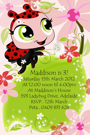 دانلود-کارت-دعوت جشن تولد کفشدوزکی ladybug invitations download