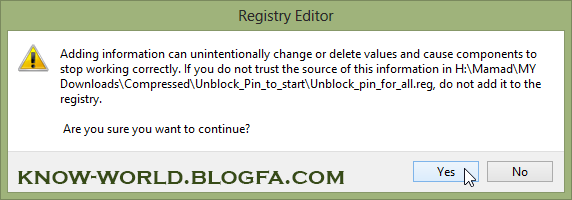 Run reg file