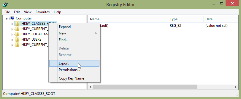 Backup of key