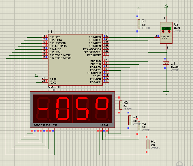 دماسنج با سون سگمنت 7segment امکان نمایش دمای منفی    مدارات الکترونیک  >> http://www.circuit.lxb.ir
