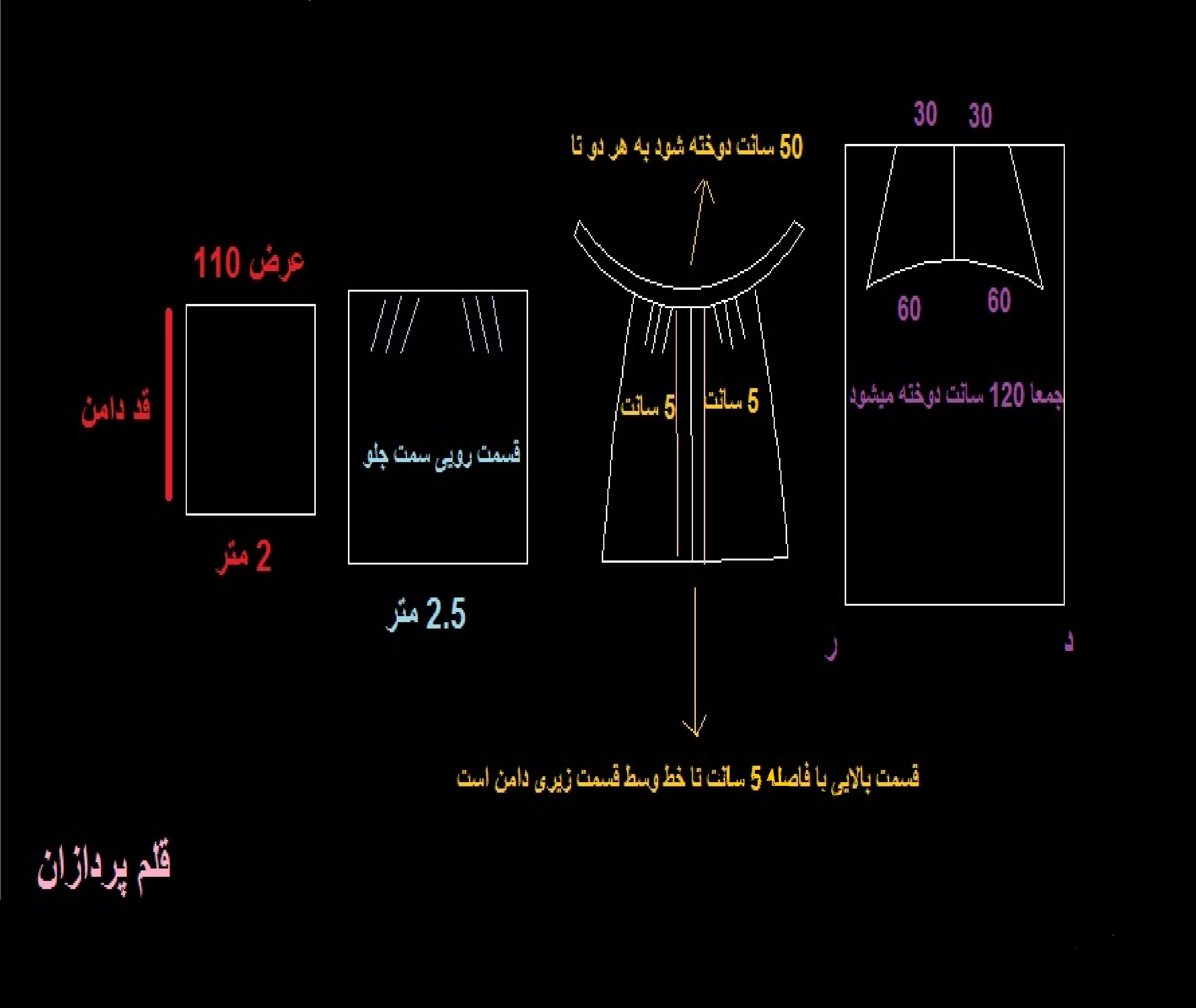 آموزش دوخت چادر قاجاری