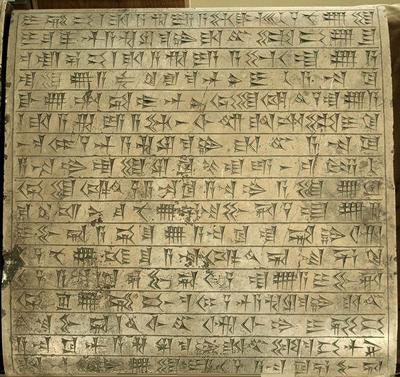لوح به خط بابلی کاخ حرمسرا - نگه داری در موزه ملی ایران