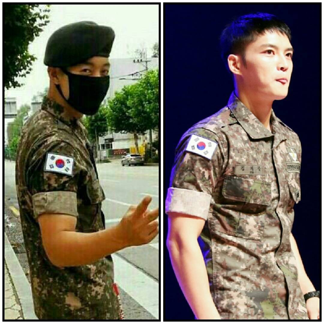 Hyun Joong and Jae Joong are wearing the same clothe in army 15.08.11