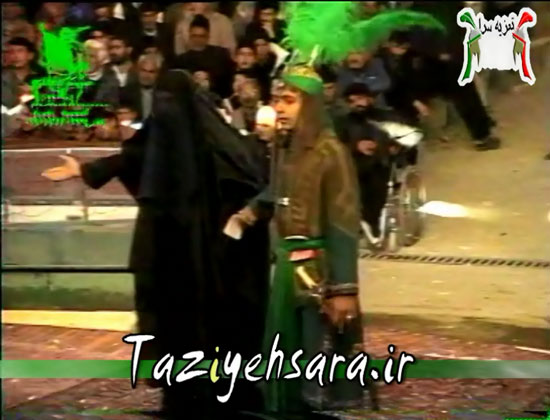 مجلس شهادت حضرت قاسم بن حسن (ع) امیر صفری شبیه حضرت قاسم(ع)  نورعلی صفری شبیه مادر قاسم حاج محمد رضایی شبیه امام حسین (ع) سال 1382 حسینیه حضرت اباالفضل قودجان