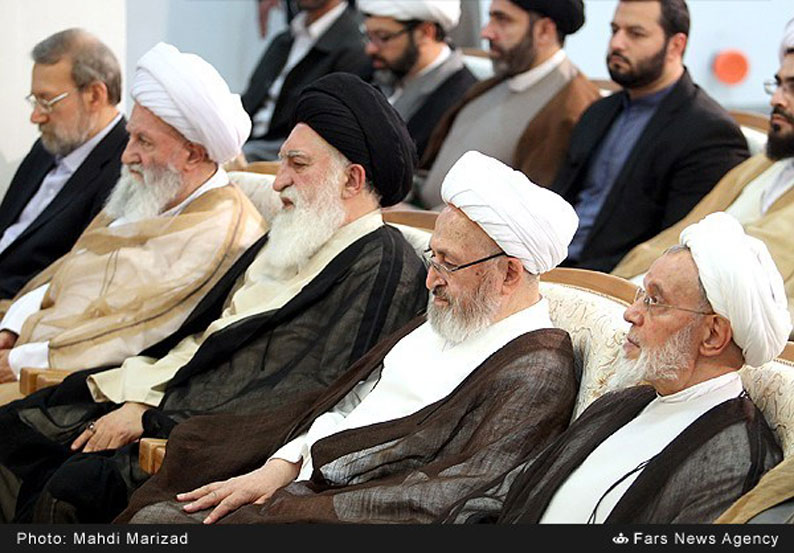 افتتاح کتابخانه عمومی مرکز بررسی‌های اسلامی با حضور مهندس علی لاریجانی رئیس مجلس و حضرات آیات جعفر سبحانی و دکتر هاشم زاده  هریسی 