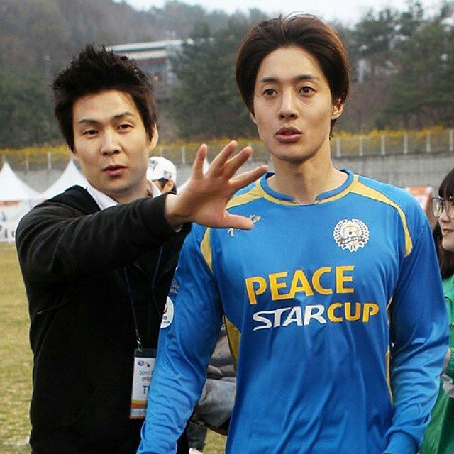 Hyun Joong in FC Men with Manager Seo