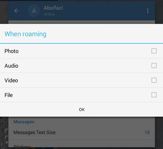 نحوه جلوگیری از دانلود خودکار عکس ها در تلگرام Telegram