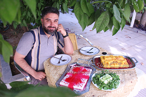 تولد عشقولانه همسر شوهر عشق ته چین پاپیونی ، ژله پاپیونی انار ، پنیرسبزی tavalod_hamsar-shohar_94